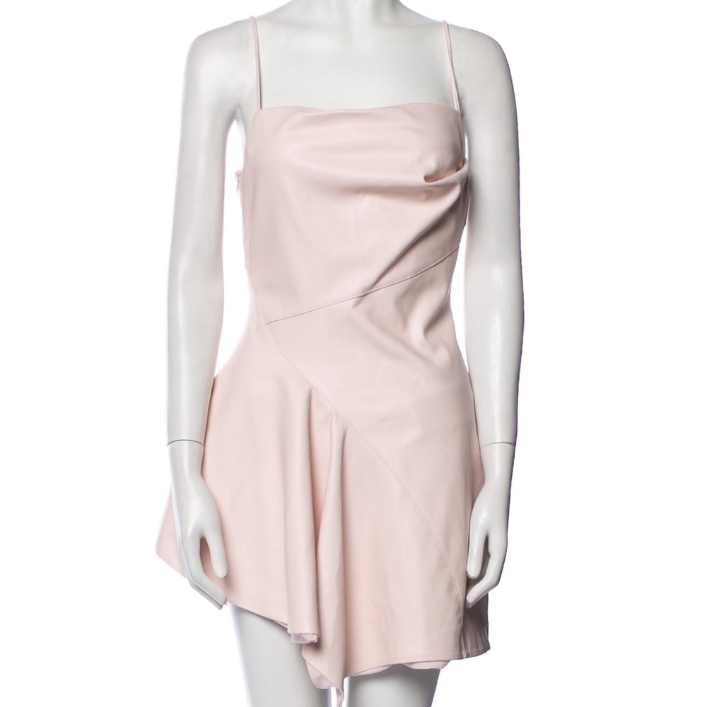 NWOT Lamarque leather mini dress - pink size Small